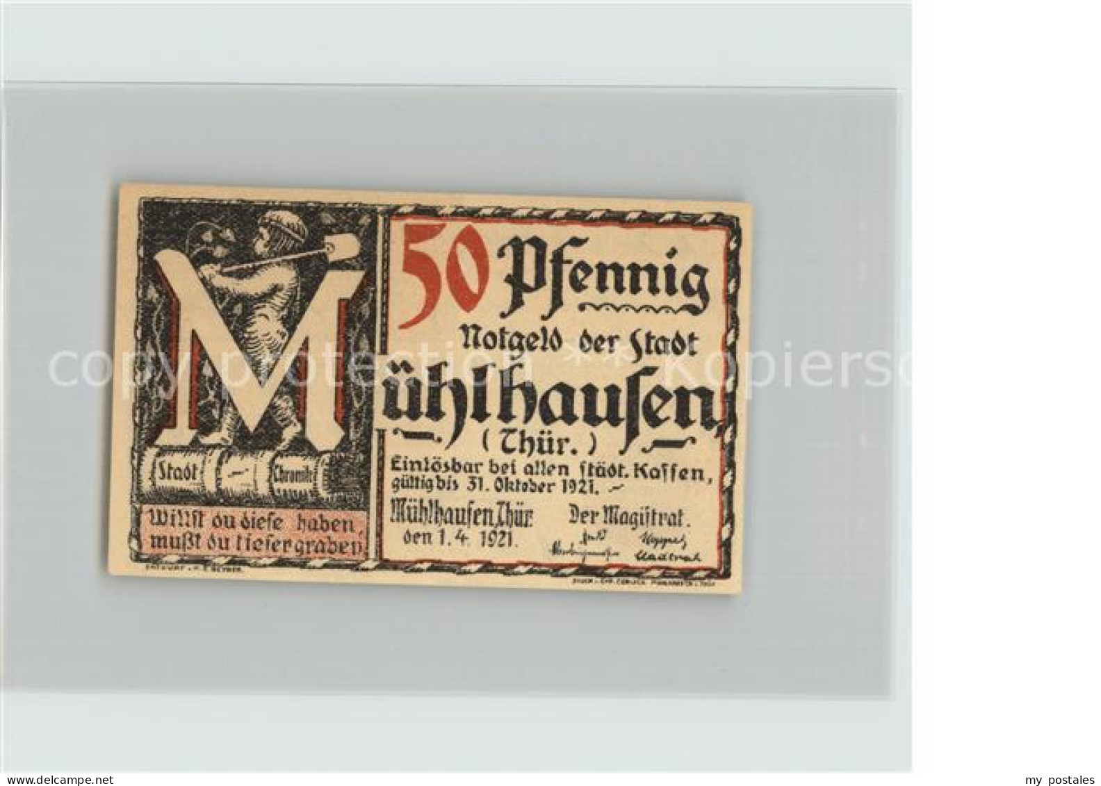 Muehlhausen Thueringen 50 Pfennig