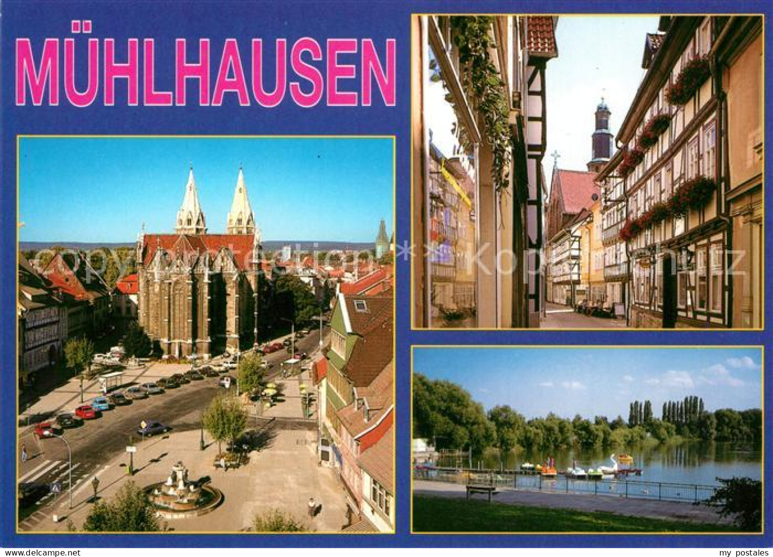 Muehlhausen Thueringen Blick vom Hotel Stadt Muehlhausen Divi Blasii Kirche Lins