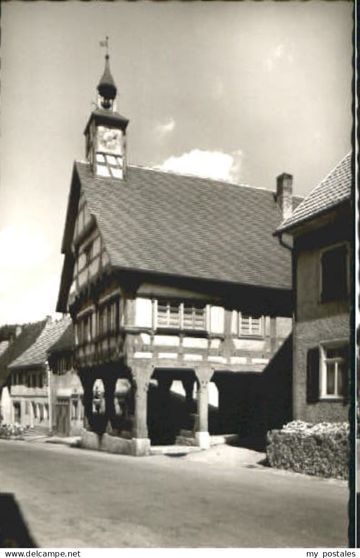 Muehlheim Donau Rathaus ungelaufen ca. 1955