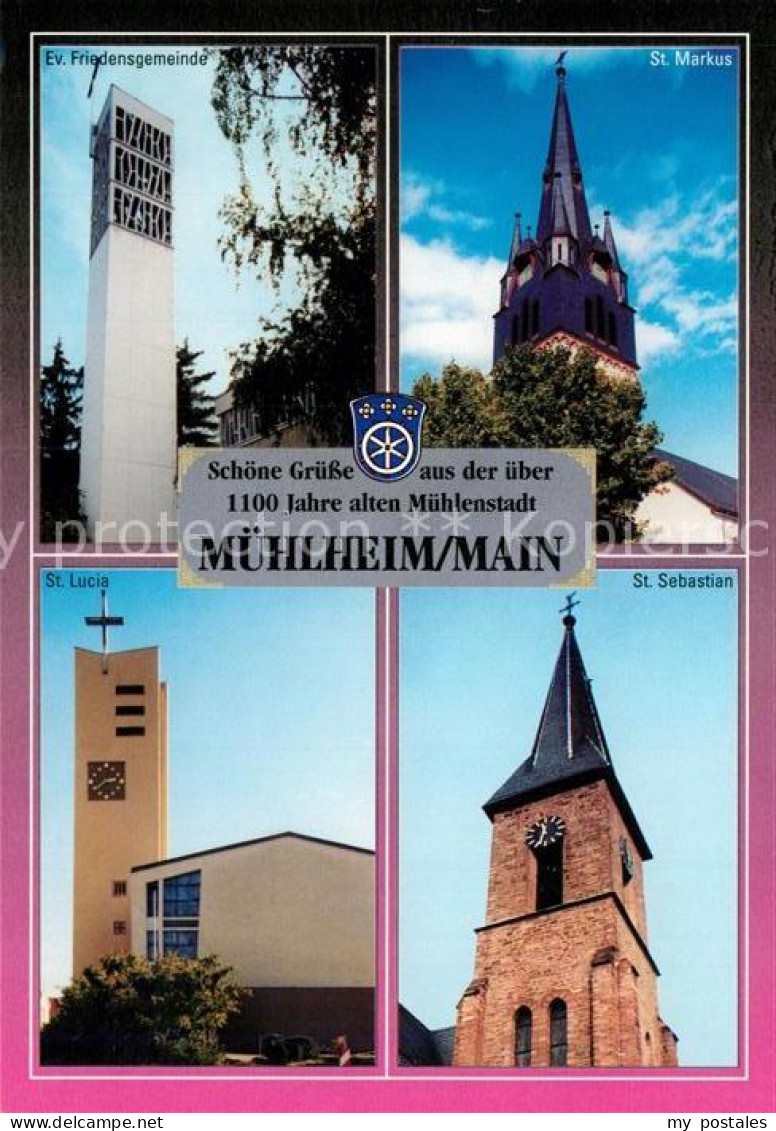 Muehlheim Main 1100 Jahre Muehlenstadt Ev Friedensgemeinde Kirchen St. Markus St