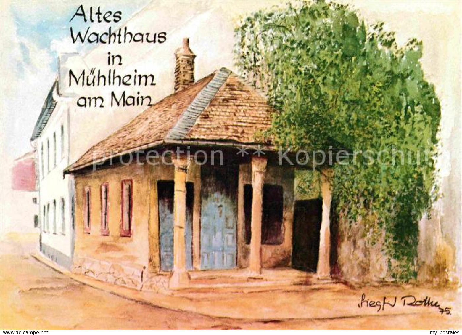 Muehlheim Main Altes Wachthaus Kuenstlerkarte