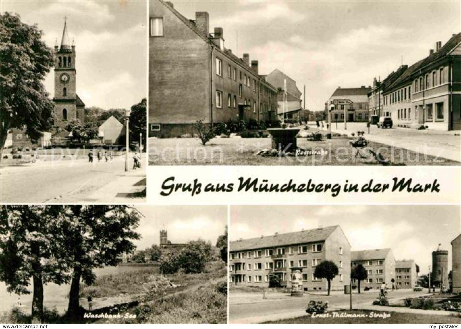 Muencheberg Poststrasse Ernst-Thaelmann-Strasse Waschbank-See