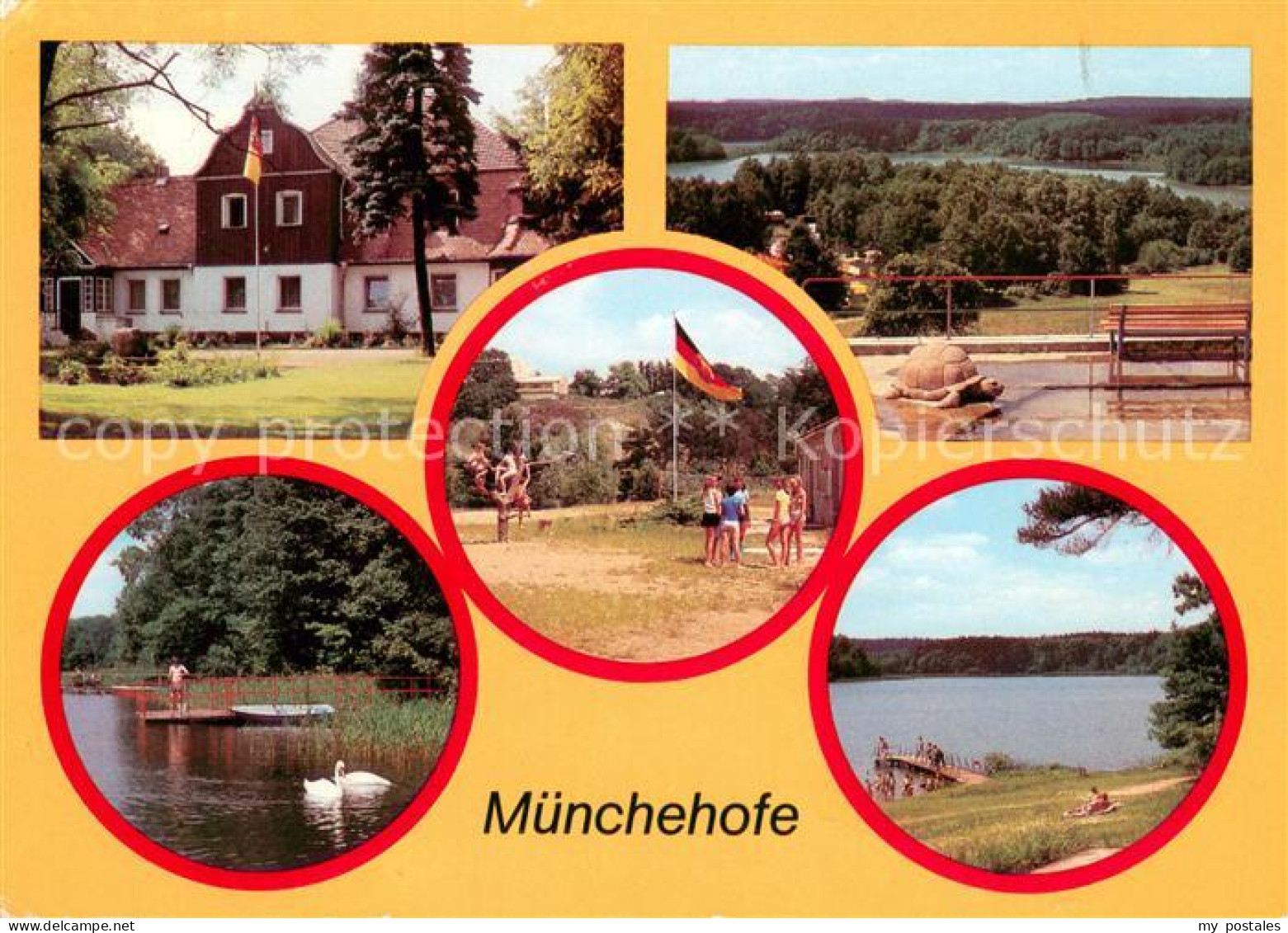 Muenchehofe Obersdorf Jugendherberge Erich Weinert Campingplatz Blick vom Schau