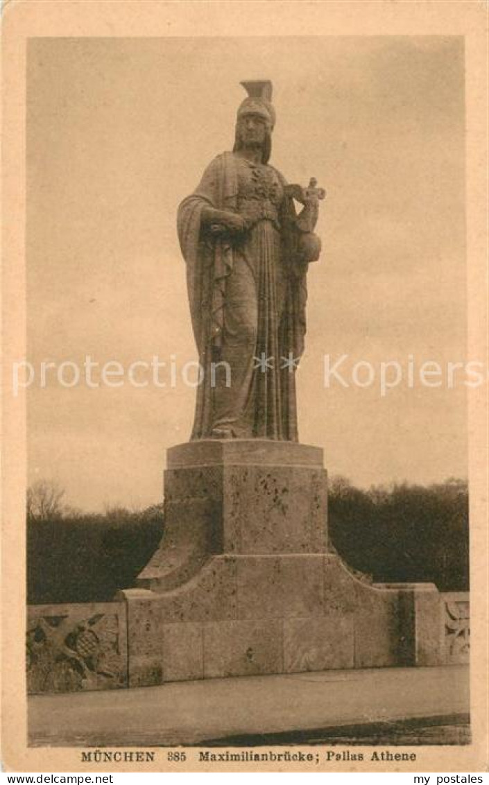 Muenchen Bayern Maximiliansbruecke Pallas Athene