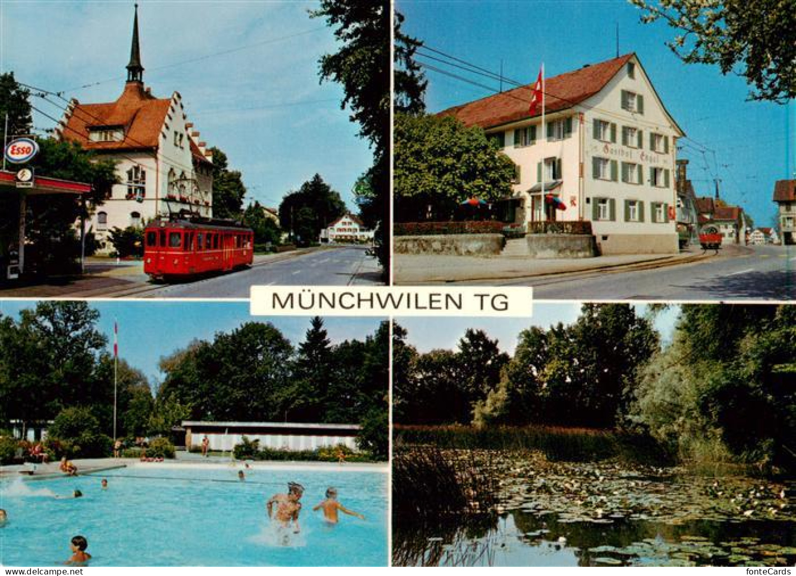 Muenchwilen TG Strassenbahn Gasthof Engel Schwimmbad Schwanenteich