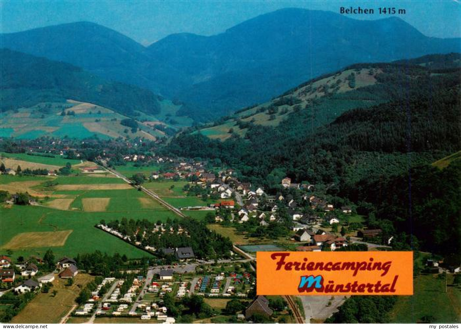 Muenstertal  Schwarzwald Fliegeraufnahme mit Feriencamping Muenstertal und Belch