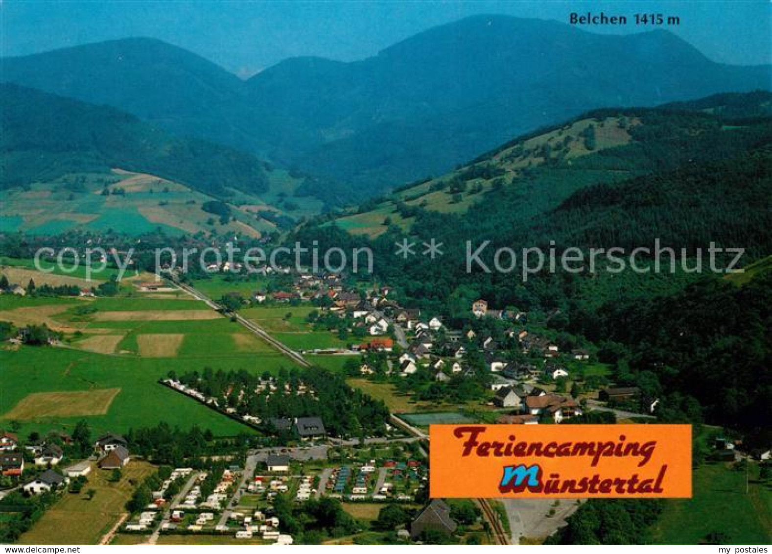 Muenstertal Schwarzwald Fliegeraufnahme mit Feriencamping Muenstertal und Belche