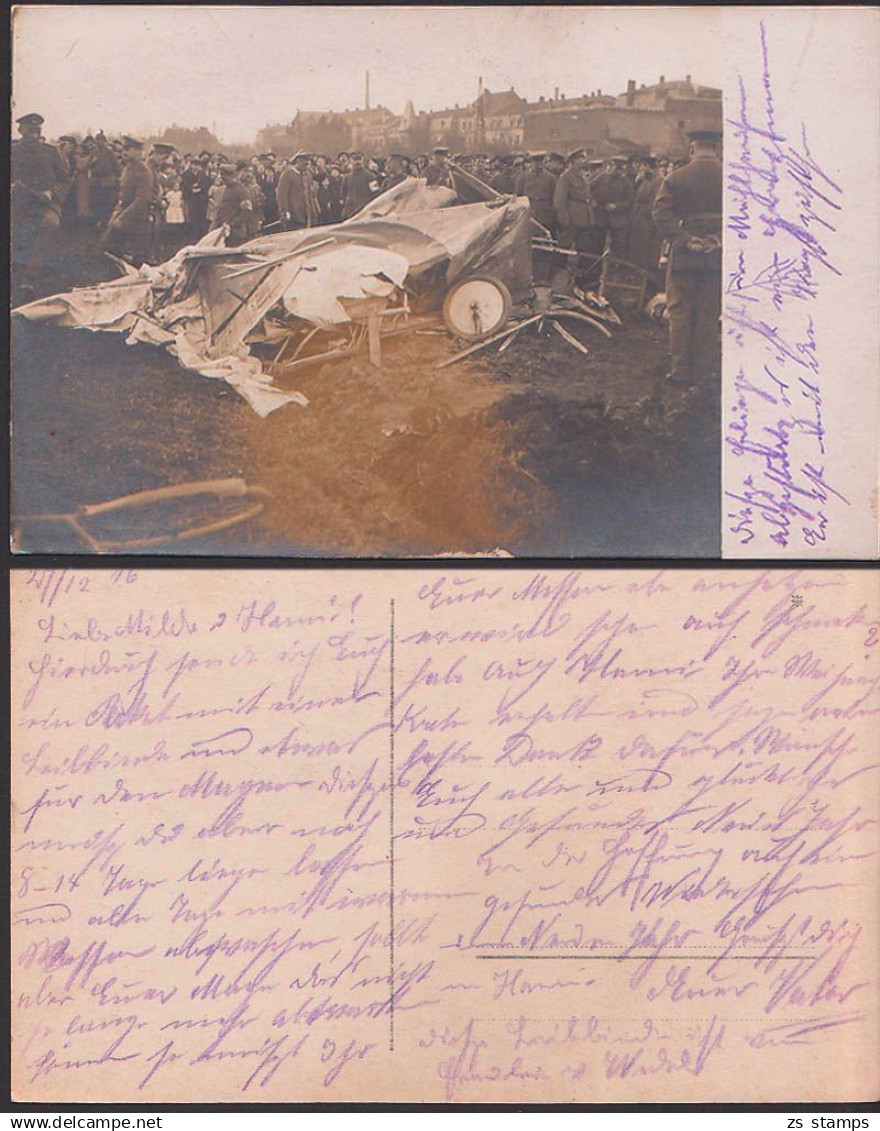 Mühlhausen Foto mit abgestürztem Flieger 27.12.1916