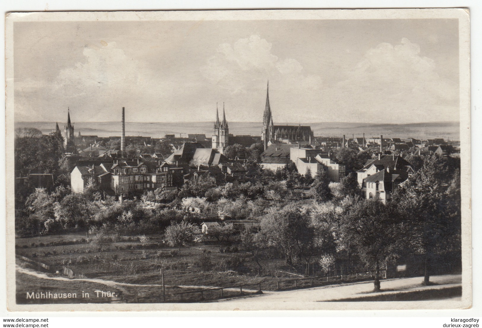 Mühlhausen old postcard travelled 1938 b170810