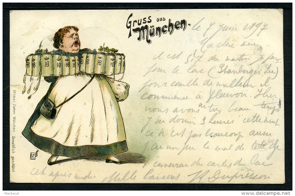 MÜNCHEN - 1897 - Gruss aus München - Hofbräuhaus bier - Bierthema - Thème Bière