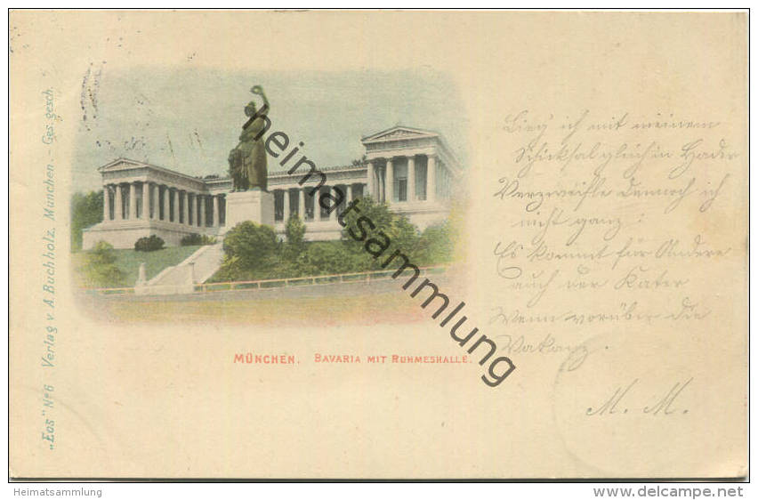 München - Bavaria mit Ruhmeshalle - Verlag A. Buchholz München gel. 1898