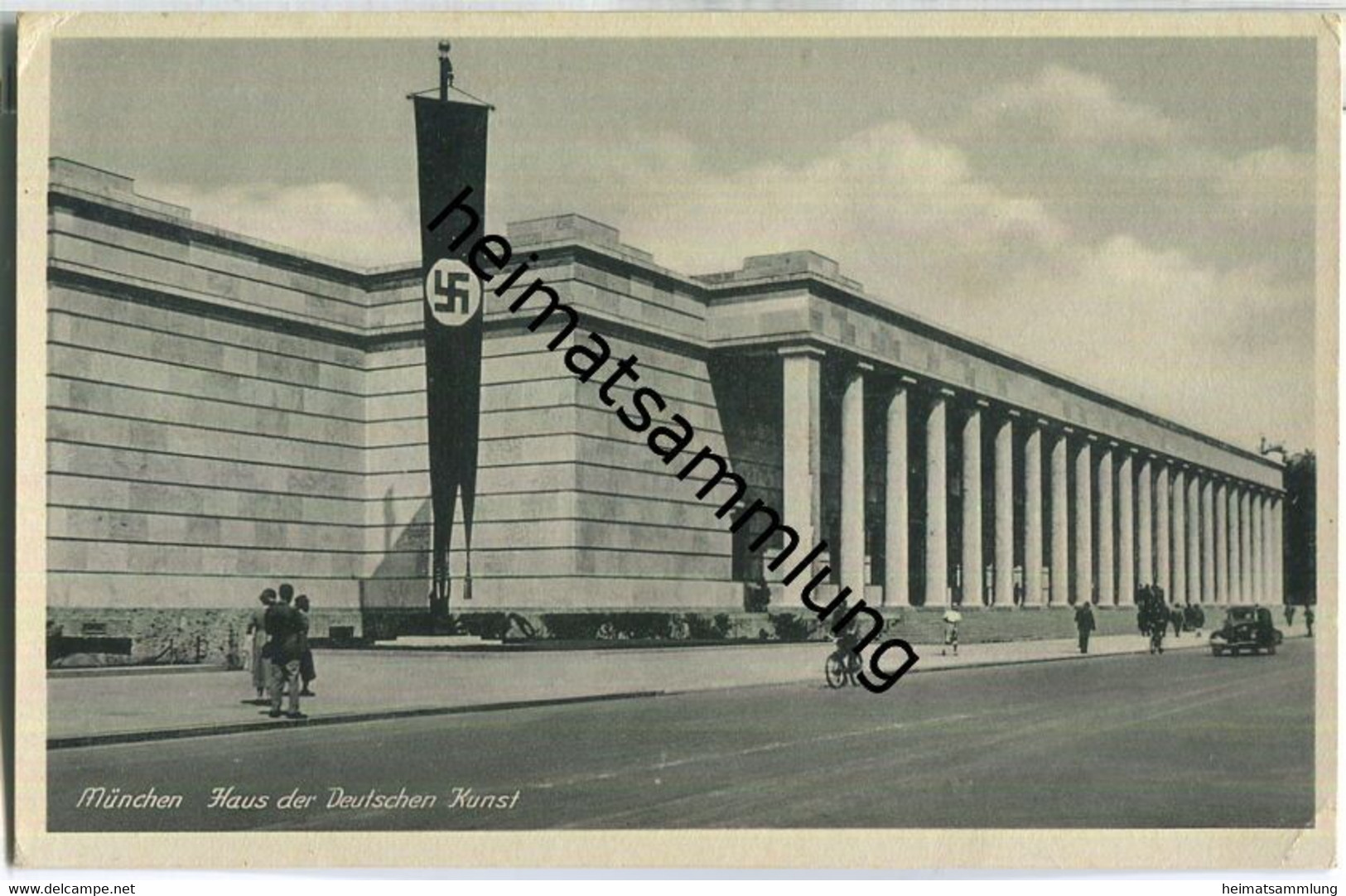 München - Haus der Deutschen Kunst - Flagge - Briefstempel Luftfl. Nachr. Schule - Verlag Carl Krueck München