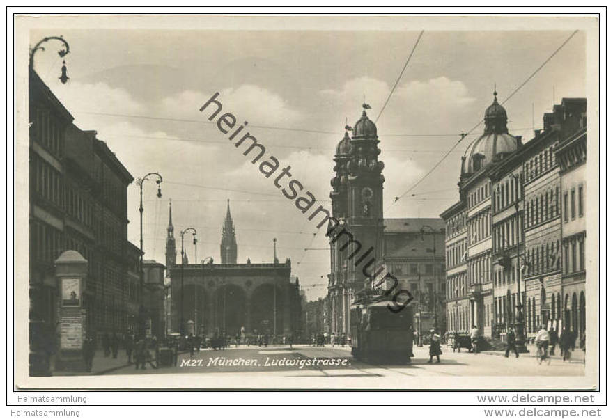 München - Ludwigstrasse - Foto-AK - Verlag Otto Zieher München gel. 1931