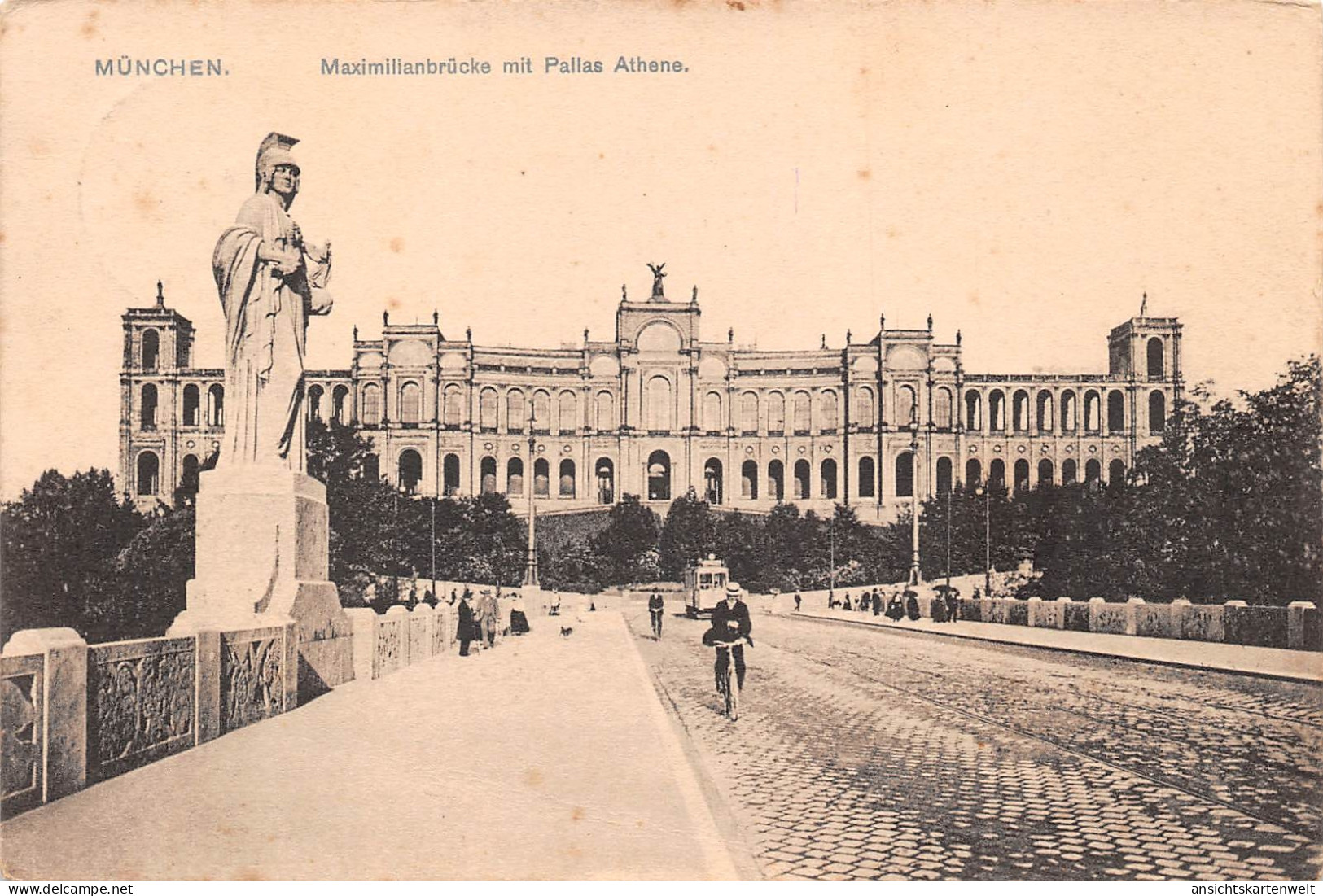 München Maximilianeum mit Maximilianbrücke und Pallas Athene gl1908 #163.902