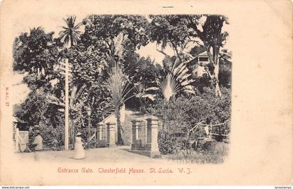 A865 St Lucia Entrance Gate Chesterfield House vintage postcard