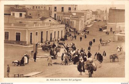 A932 Spain Melilla Barrio del poligono Natives vintage postcard
