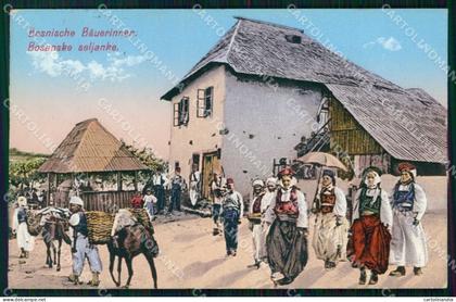 Bosnia Erzegovina Bosna Hercegovina Sarajevo Contadine ABRASA cartolina RT6958