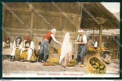 Bosnia Erzegovina Bosna Hercegovina Sarajevo Motivo Mercato cartolina RT6676