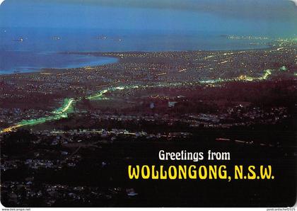 BR101859 wollongong   sublime point port kembla by night   australia