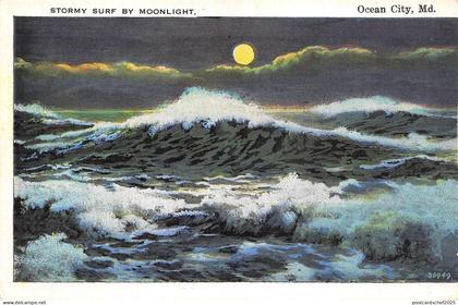 BR44497 Sormy surf by moonlight ocean city usa