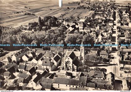D063992 Aillant sur Tholon. Yonne. Vue aerienne sur la rue de la Mathe et l Egli
