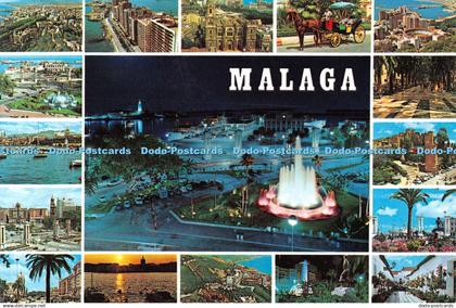 D100479 171. Malaga. Beauties of City. Postales Malaga. A. G. Color. Multi View