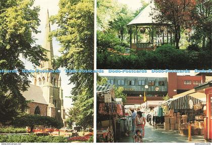 D143860 Redditch St Stephens Church Bandstand Market Royal Square J V Postcards