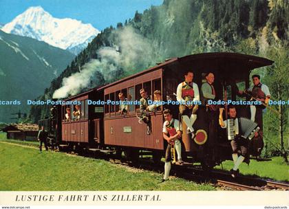 D188847 Tirol. Feriengrusse aus dem Zillertal. Lustige Fahrt ins Zillertal. Hans