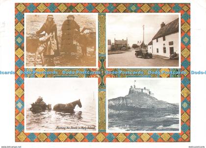D222364 Crossing the Sands to Holy Island Holy Island Fisherwomen Holy Island Ca