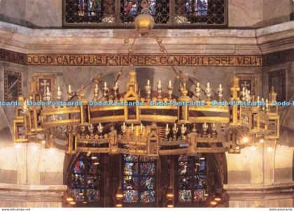 D225002 Aachen Aken Aix la Chapelle Dom mit Kronleuchter im Karolingischen Oktog