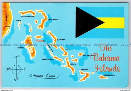 D328445 Maps. The Bahama Islands. Plastichrome by Colourpicture. Boston. Calypso