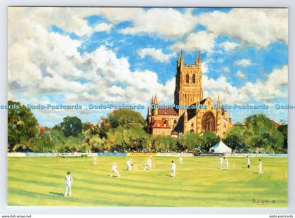 D339240 Worcester. The County Cricket Ground and Cathedral. Window on Worcester.