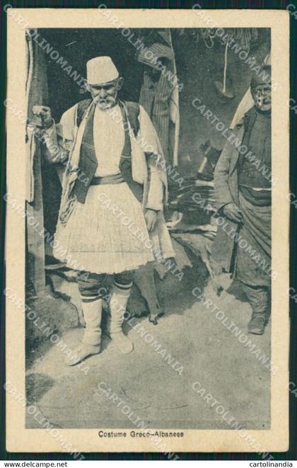 Grecia Greece Albania Types Ethnic postcard cartolina MT0017