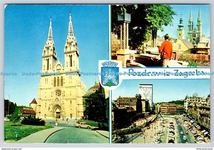 L374652 Pozdrav iz Zagreb Jugoslavia Jugoturist Petric Stejpan Multi View 1966