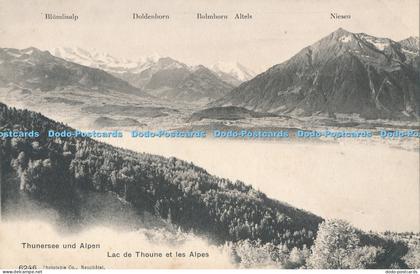 R005832 Thunersee und Alpen Lac de Thoune et les Alpes Phototypie No 6246