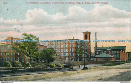 R006673 Plymouth Avenue Showing Borden Mills Fall River Mass A C Bosselman 1909