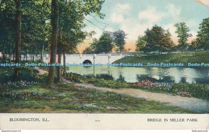 R009746 Bloomington Ill Bridge in Miller Park Read and White 1909