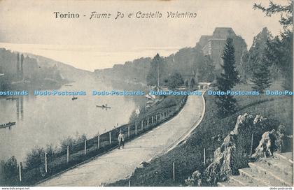 R020797 Torino Fiume Po e Castello Valentino