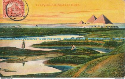 R021336 Les Pyramides prises de Gizeh 1914