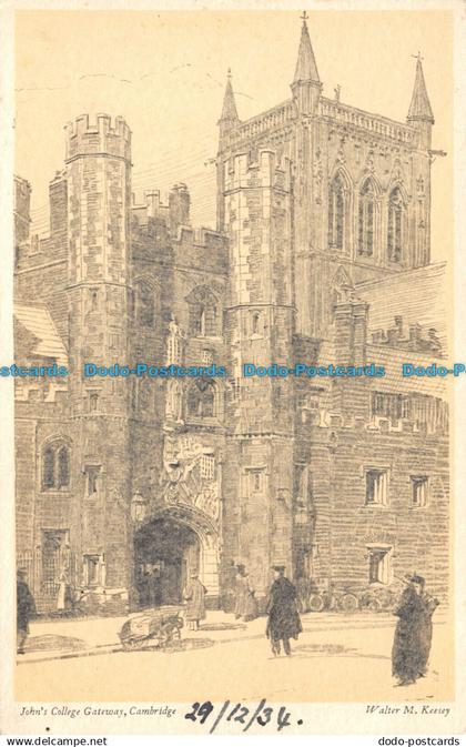 R103172 Johns College Gateway. Cambridge. Walter M. Keesey. Cambridge No. 52. A.
