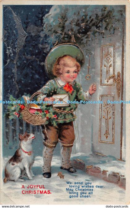 R284165 A Joyous Christmas We send you loving wishes dear Postcard