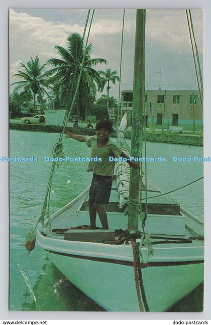 R787230 Fishing Boat at Anchor in Corozal Bay. Belize in Natural Colour. Cubola