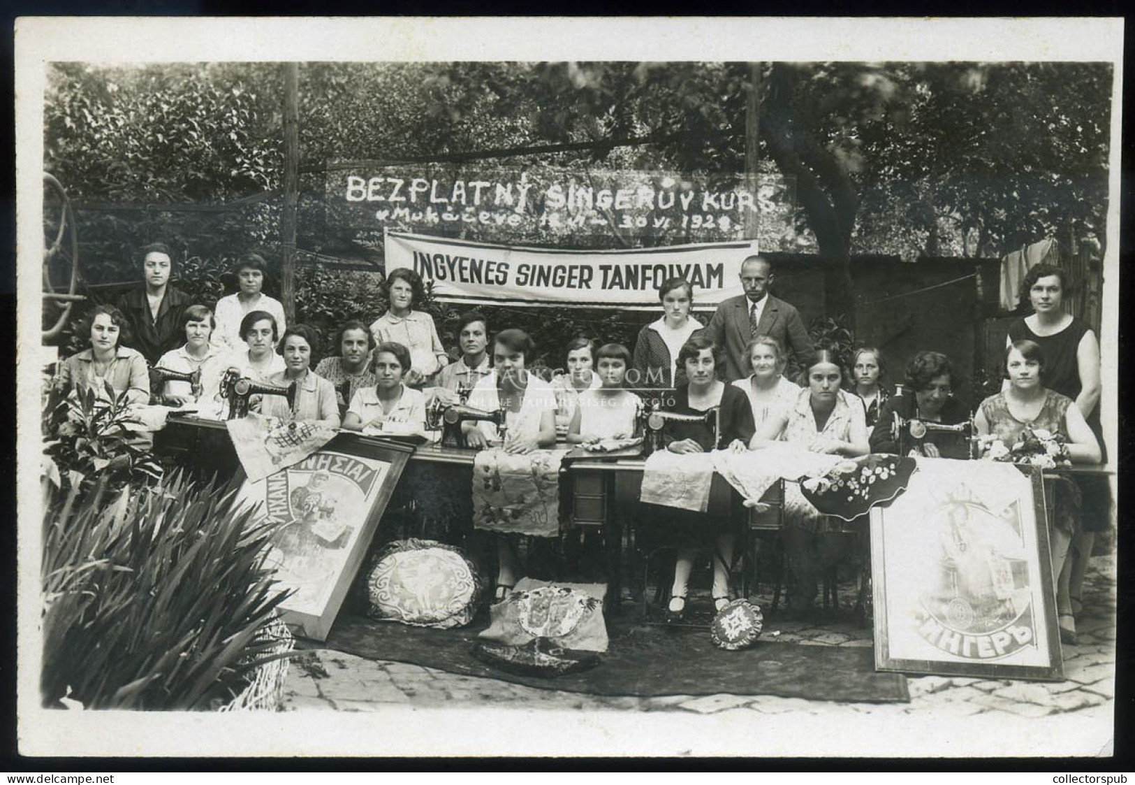 MUNKÁCS  1928. Singer tanfolyam, fotós képeslap