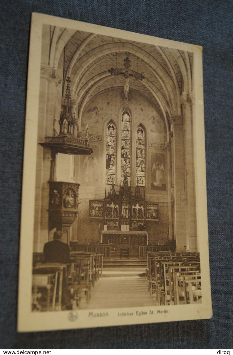Musson,église Saint-Martin,1935,carte postale ancienne pour collection