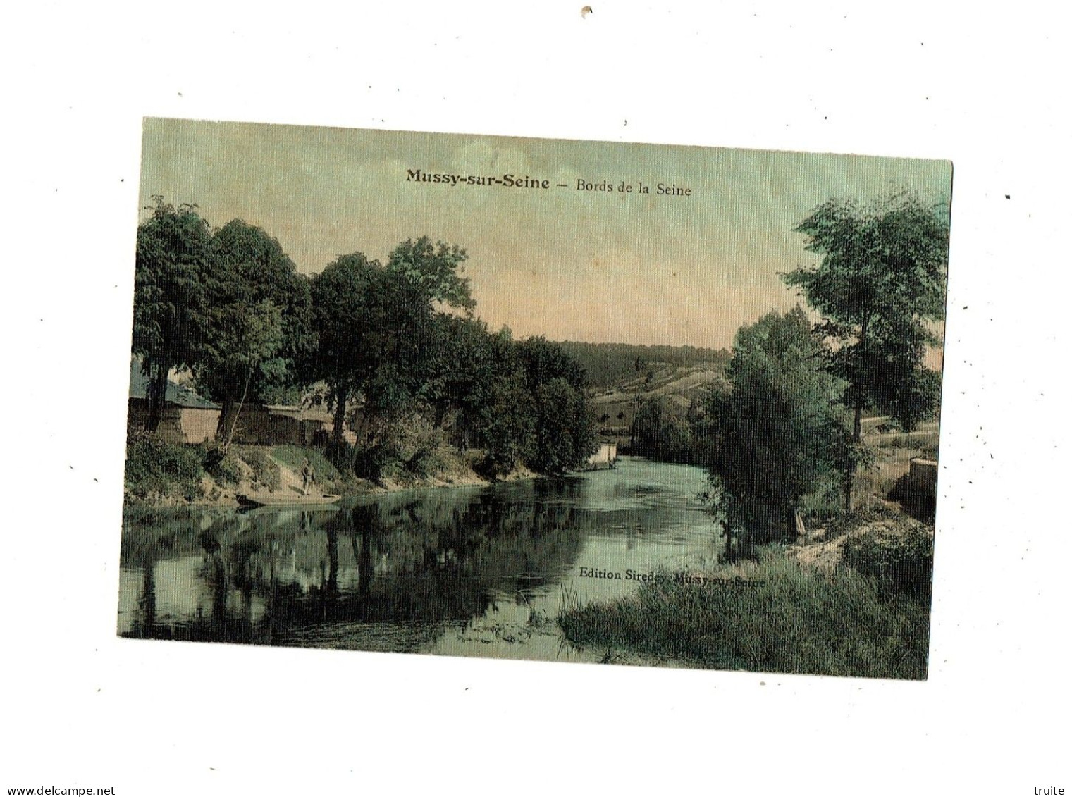 MUSSY-SUR-SEINE BORDS DE LA SEINE    ( CARTE COLORISEE ET OILEE )