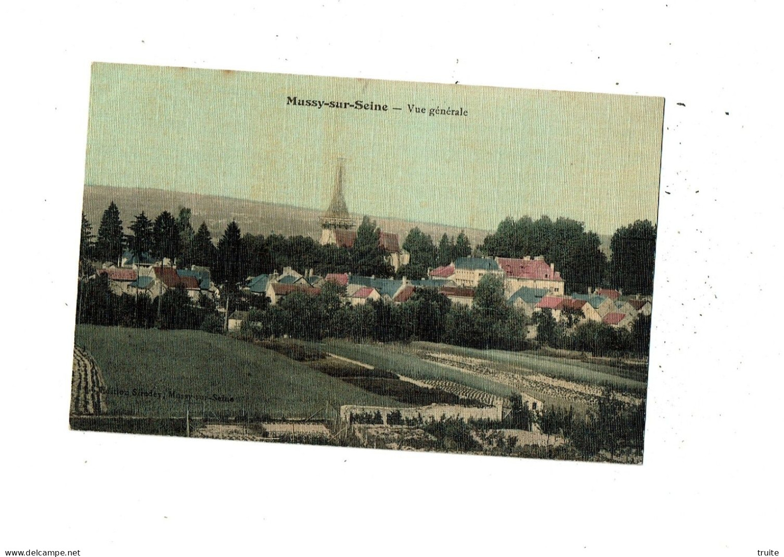 MUSSY-SUR-SEINE VUE GENERALE   ( CARTE COLORISEE ET OILEE )