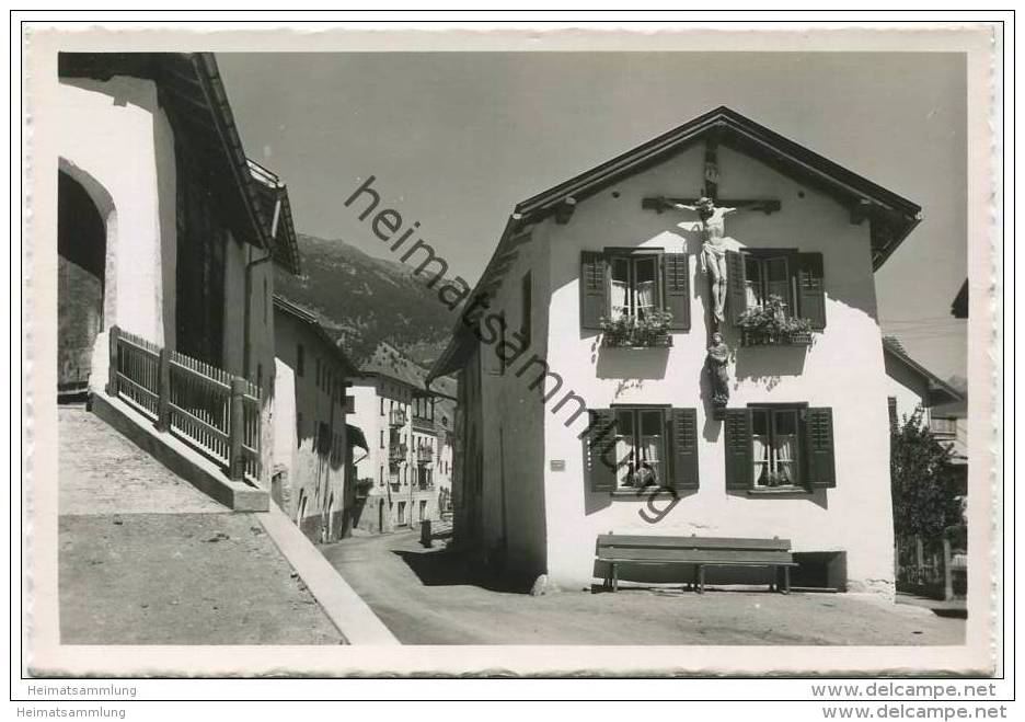 Müstair - Münster - Dorfpartie im Münstertal - Foto-AK Grossformat