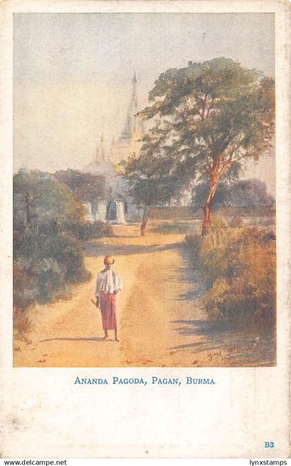 A664 Myanmar Burma Ananda Pagoda Temple vintage postcard