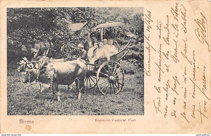 MYANMAR Burma - Burmese festival cart - Publ. Underwood & Underwood