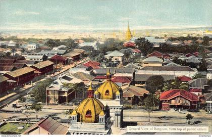 L227 Burma Myanmar Rangoon general view vintage postcard